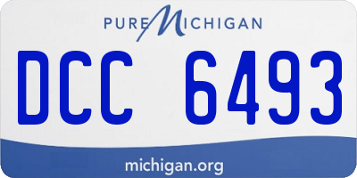 MI license plate DCC6493