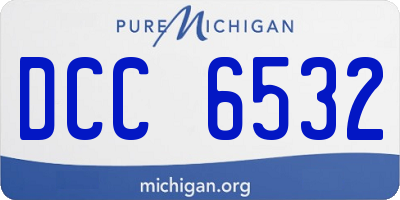 MI license plate DCC6532
