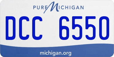 MI license plate DCC6550