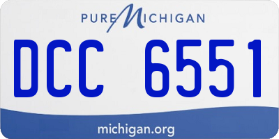 MI license plate DCC6551