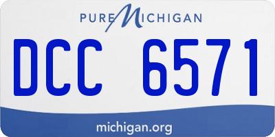 MI license plate DCC6571
