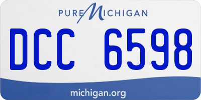 MI license plate DCC6598