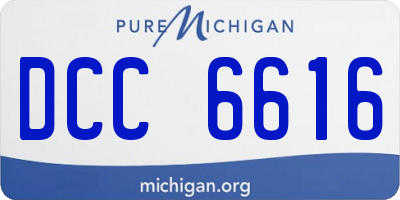 MI license plate DCC6616
