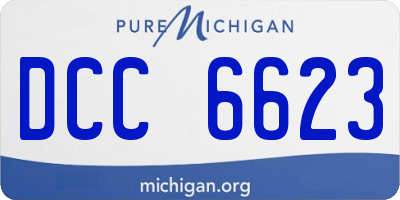 MI license plate DCC6623