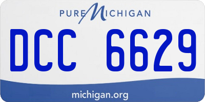 MI license plate DCC6629