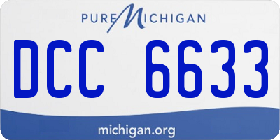 MI license plate DCC6633