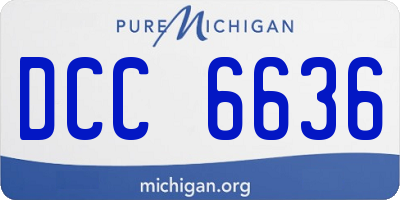 MI license plate DCC6636