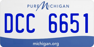 MI license plate DCC6651