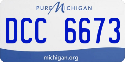 MI license plate DCC6673