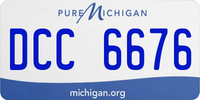 MI license plate DCC6676