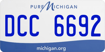 MI license plate DCC6692