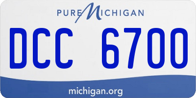 MI license plate DCC6700
