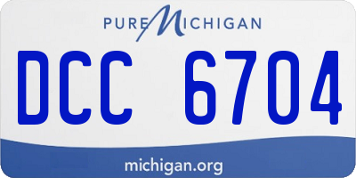 MI license plate DCC6704