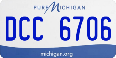 MI license plate DCC6706