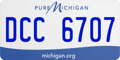 MI license plate DCC6707