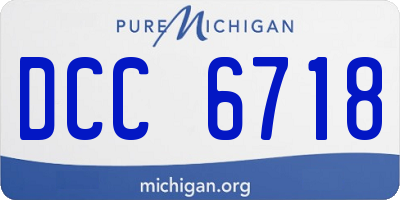 MI license plate DCC6718