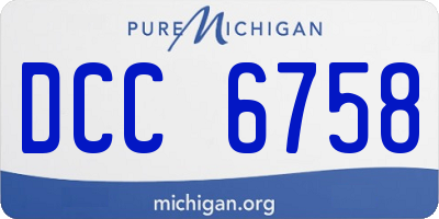 MI license plate DCC6758