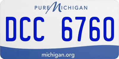 MI license plate DCC6760