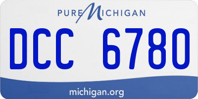 MI license plate DCC6780