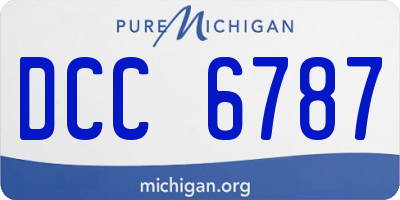 MI license plate DCC6787