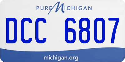 MI license plate DCC6807