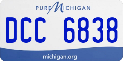 MI license plate DCC6838