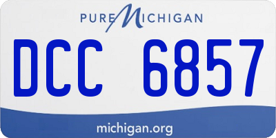 MI license plate DCC6857
