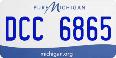 MI license plate DCC6865