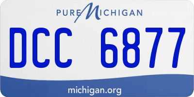 MI license plate DCC6877