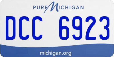 MI license plate DCC6923