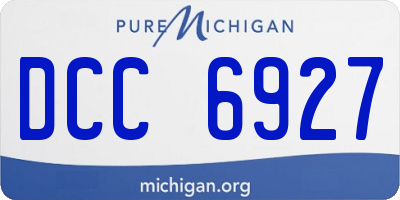 MI license plate DCC6927