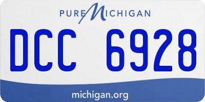 MI license plate DCC6928