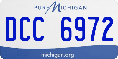 MI license plate DCC6972