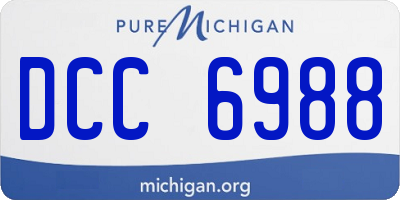 MI license plate DCC6988