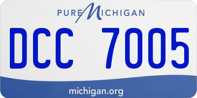 MI license plate DCC7005