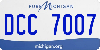 MI license plate DCC7007