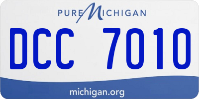 MI license plate DCC7010