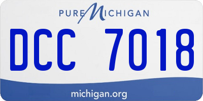 MI license plate DCC7018