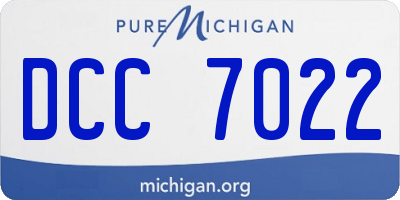 MI license plate DCC7022