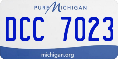 MI license plate DCC7023