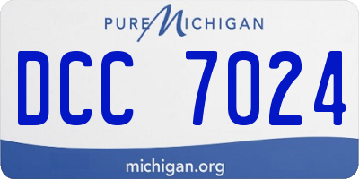 MI license plate DCC7024