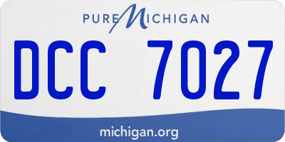 MI license plate DCC7027