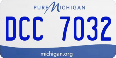 MI license plate DCC7032
