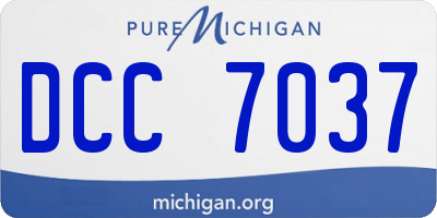 MI license plate DCC7037