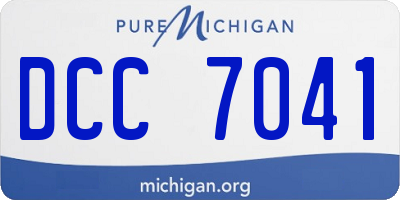 MI license plate DCC7041