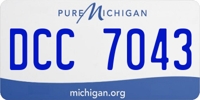 MI license plate DCC7043