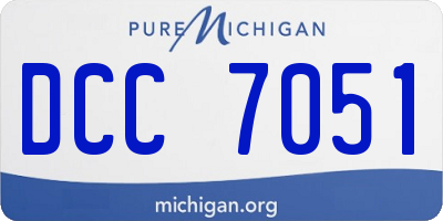 MI license plate DCC7051