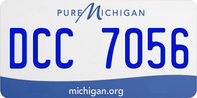 MI license plate DCC7056