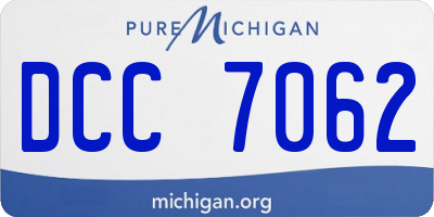 MI license plate DCC7062