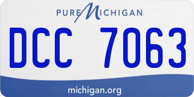 MI license plate DCC7063